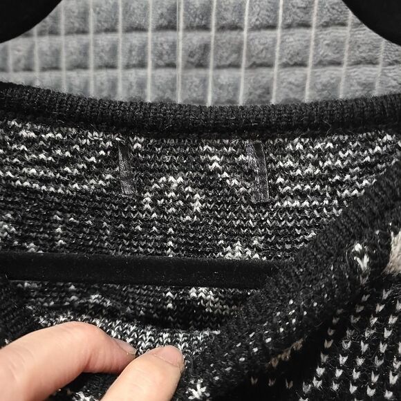 VTG 80s Silver Geometric Sweater Lg/XL Sparkle Witchy Holiday Goth Rock Fairy - Picture 9 of 11